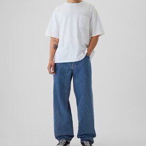 Medium Wash Baggy Jeans, Size 30
